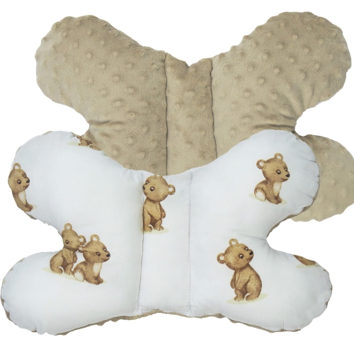 Poduszka Motylek - Teddy / Minky kawowy