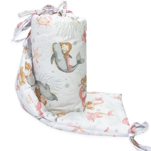Ochraniacz na łóżeczko - Syrenki białe