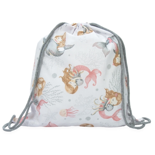 Plecak / Worek bawełniany - Syrenki białe