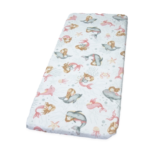 Prześcieradło 50x83 cm - Syrenki białe