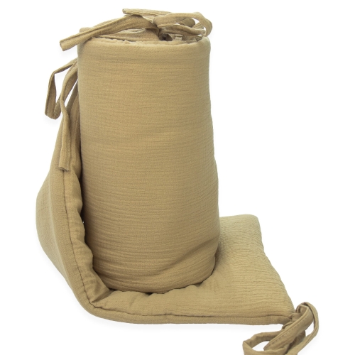 Ochraniacz na łóżeczko muślinowy Premium - Coffee