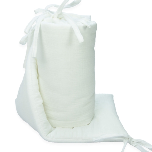 Ochraniacz na łóżeczko muślinowy Premium - White