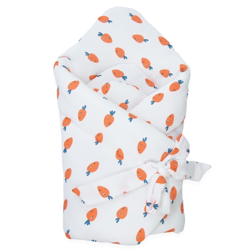 Rożek Muślinowy Premium  - Marchewki