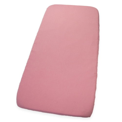 Prześcieradło 50x83 cm muślinowe Premium - Retro pink