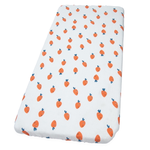 Prześcieradło 52x89 cm muślinowe Premium - Marchewki