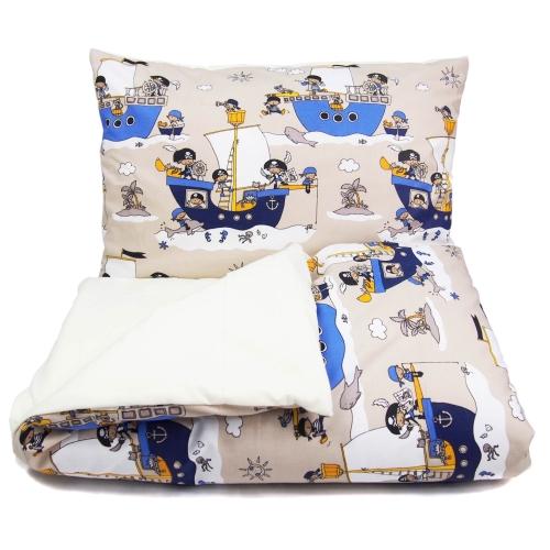 Pościel 140 x 200  - Pirat beżowy / kremowy