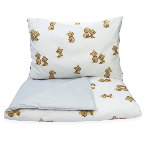 Pościel 140 x 200  - Teddy / szary