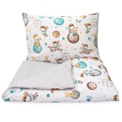 Pościel 140 x 200  - Mały książę / szary