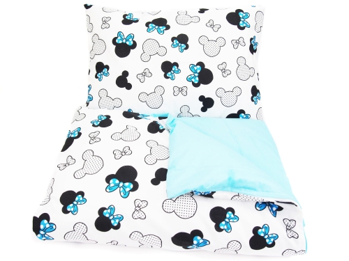 Pościel 140 x 200  - Miki niebieskie / turkus