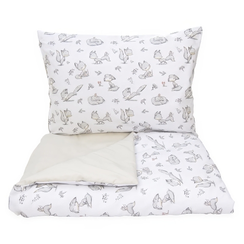 Pościel 140 x 200  - Liski szare / szary