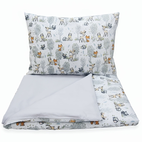 Pościel 140 x 200  - Las jasny / szary