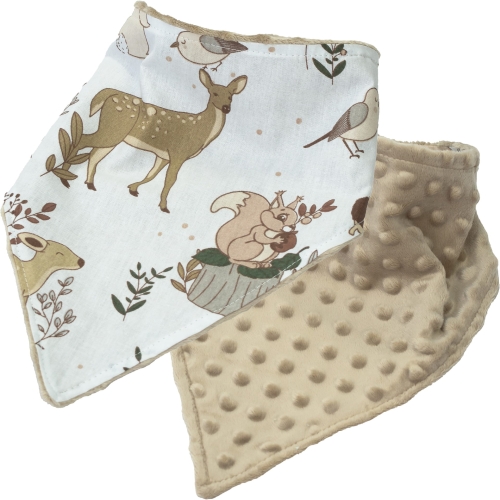 Śliniak / apaszka - Wilk i przykjaciele / Minky kawowy