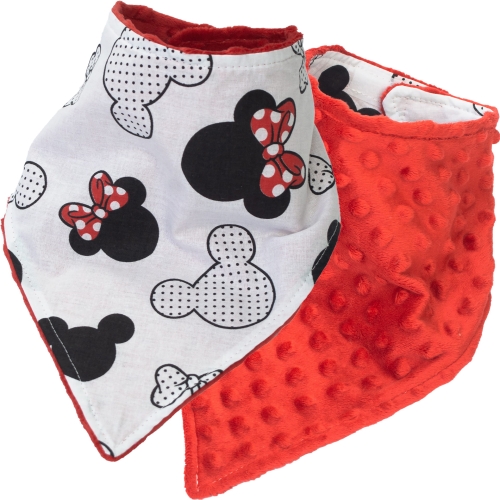 Śliniak / apaszka - Miki czerwone / Minky czerwony