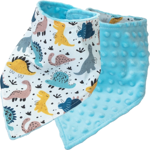 Śliniak / apaszka - Jurassic park biały / Minky turkus