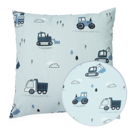 Poszewka 40 x 40 cm - Koparki szare