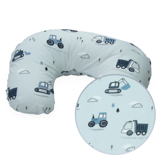 Poszewka na poduszkę fasolkę - Koparki szare