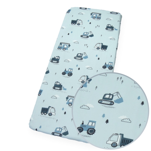 Prześcieradło 50x83 cm - Koparki szare