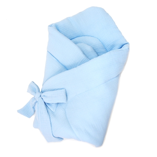 Rożek Muślinowy Premium letni  - Baby blue