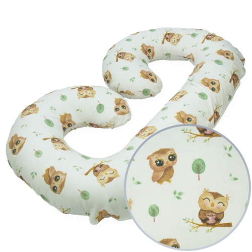 Poszewka na Rogal typu C - Sowy beżowe