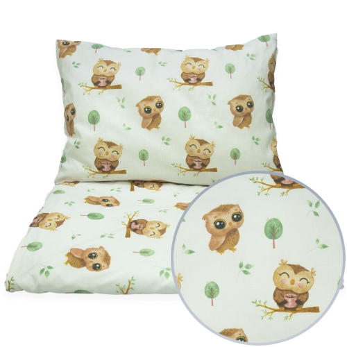 Pościel 140 x 100 cm - Sowy beżowe