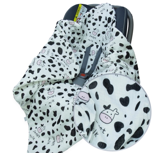 Kocyk do fotelika Muślinowy Premium - Sweet Milk