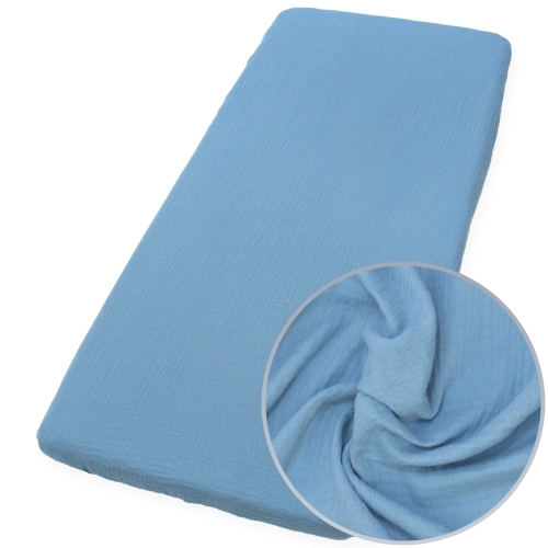 Prześcieradło 50x83 cm muślinowe Premium - Jeans