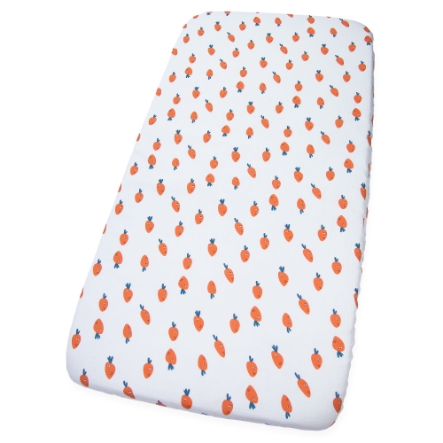 Prześcieradło 76x43 cm muślinowe Premium - Marchewki