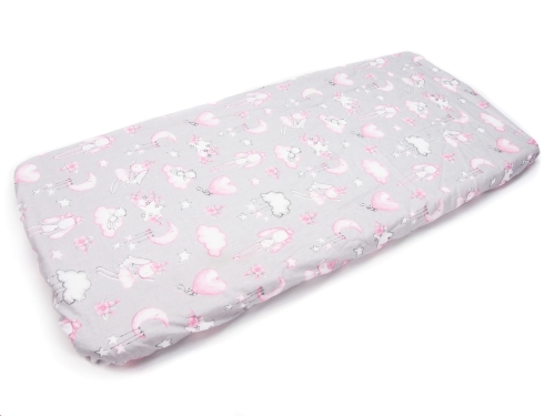 Prześcieradło 76 x 43 cm bawełniane - Laleczki szare