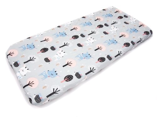 Prześcieradło 76 x 43 cm bawełniane - Jelonki szare