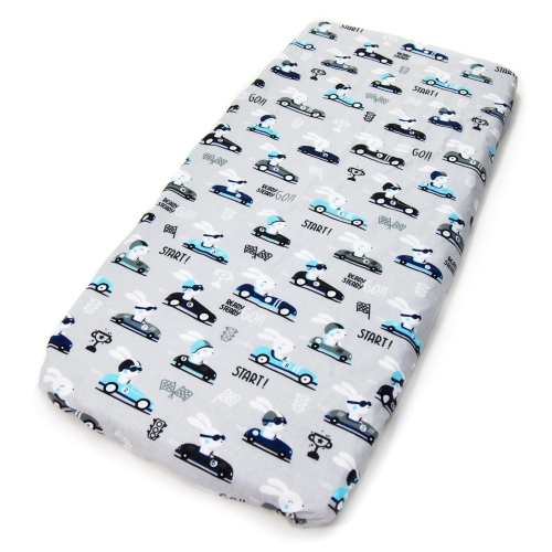 Prześcieradło 76 x 43 cm bawełniane - Króliczki szare