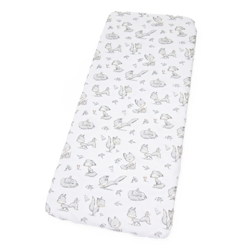 Prześcieradło 76 x 43 cm bawełniane - Liski szare