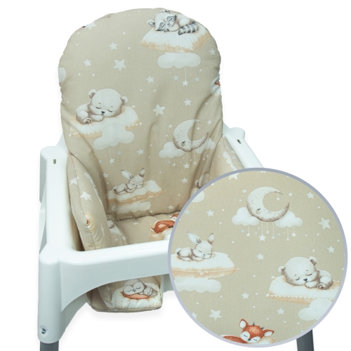 Poduszka do krzesełka Antilop - Śpiące zwierzątka beżowe