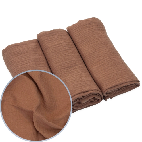 Pieluszki muślinowe 3 szt. Premium - Zestaw 19 (Mocha Mousse)