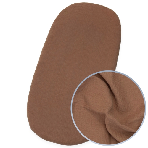 Prześcieradło muślinowe do gondoli Premium - Mocha Mousse