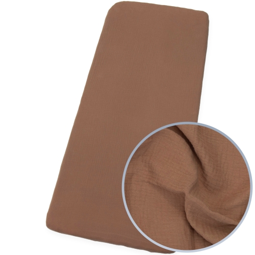 Prześcieradło 90x50 cm muślinowe Premium - Mocha Mousse