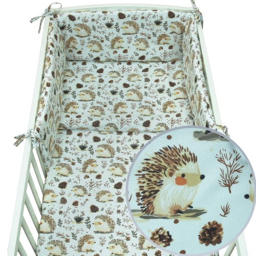 Pościel 120 x 90 + ochraniacz - Jeżyki