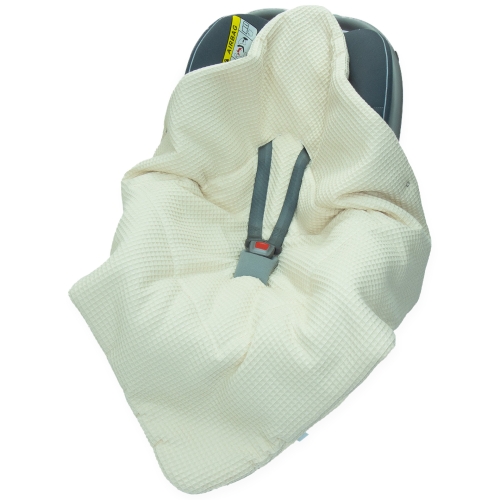 Kocyk do fotelika Wafel z wypełnieniem - Ivory
