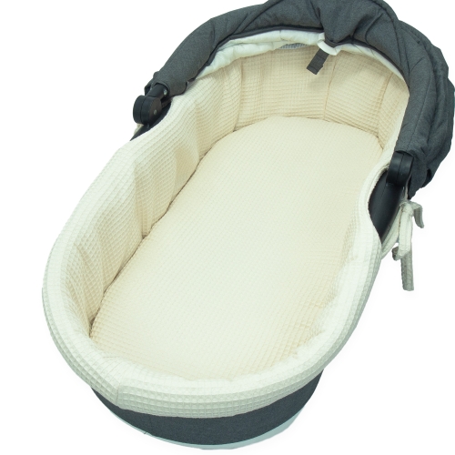 Wkładka do gondoli + prześcieradło Wafel - Ivory