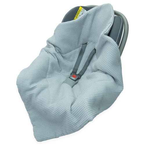 Kocyk do fotelika Wafel z wypełnieniem - Silver