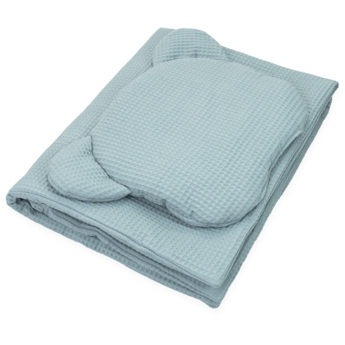 Kocyk 75 x 100 + podusia Wafel wypełnienie - Silver