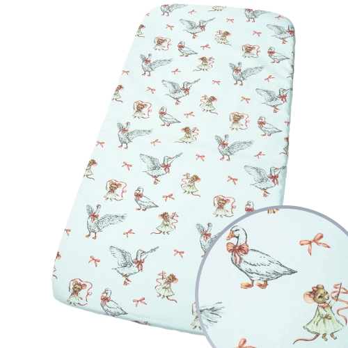 Prześcieradło 160 x 80 - Tańczące gąski białe