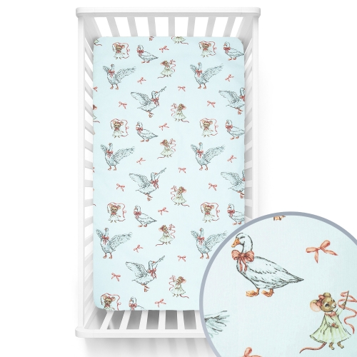 Prześcieradło 120 x 60 - Tańczące gąski białe