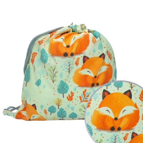 Plecak / Worek bawełniany - Rudy lisek