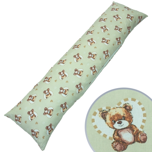 Poszewka na poduszkę wielofunkcyjną 145 x 40 cm - Miś serce latte