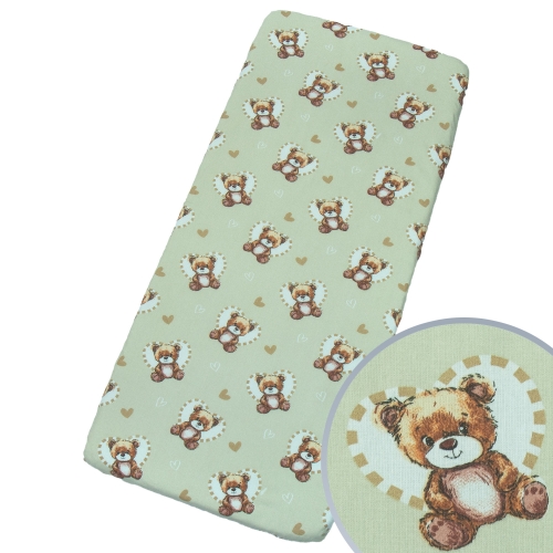 Prześcieradło 50x83 cm - Miś serce latte