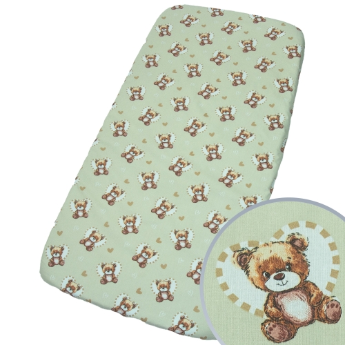 Prześcieradło 160 x 80 - Miś serce latte