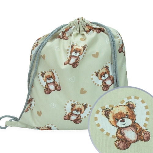 Plecak / Worek bawełniany - Miś serce latte