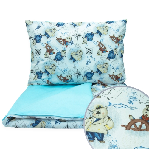 Pościel 120 x 180  - Marynarze / turkus