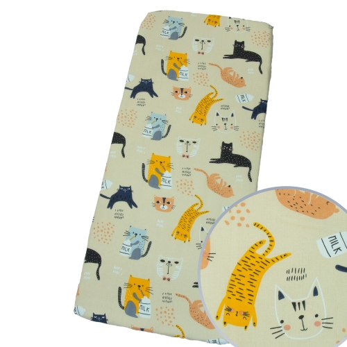 Prześcieradło 50x83 cm - Kotki z mlekiem beżowe