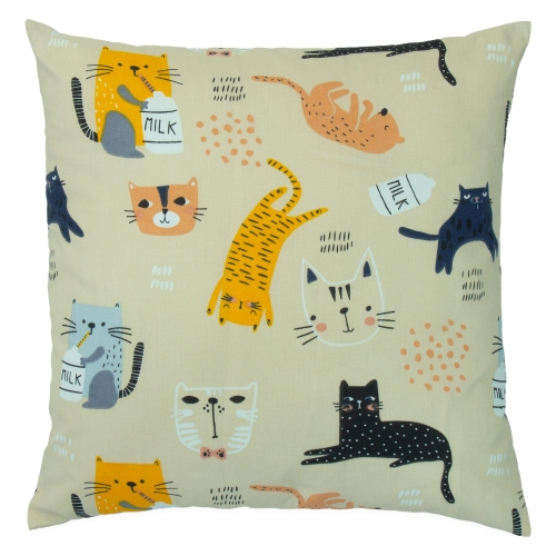 Poszewka 40 x 40 cm - Kotki z mlekiem beżowe